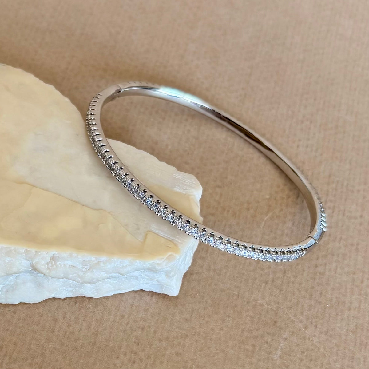 Jox | White Gold Plated Bangle
