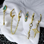 Impuria 02 | Gold Plated Earrings [ Set Of 6 Earrings ]