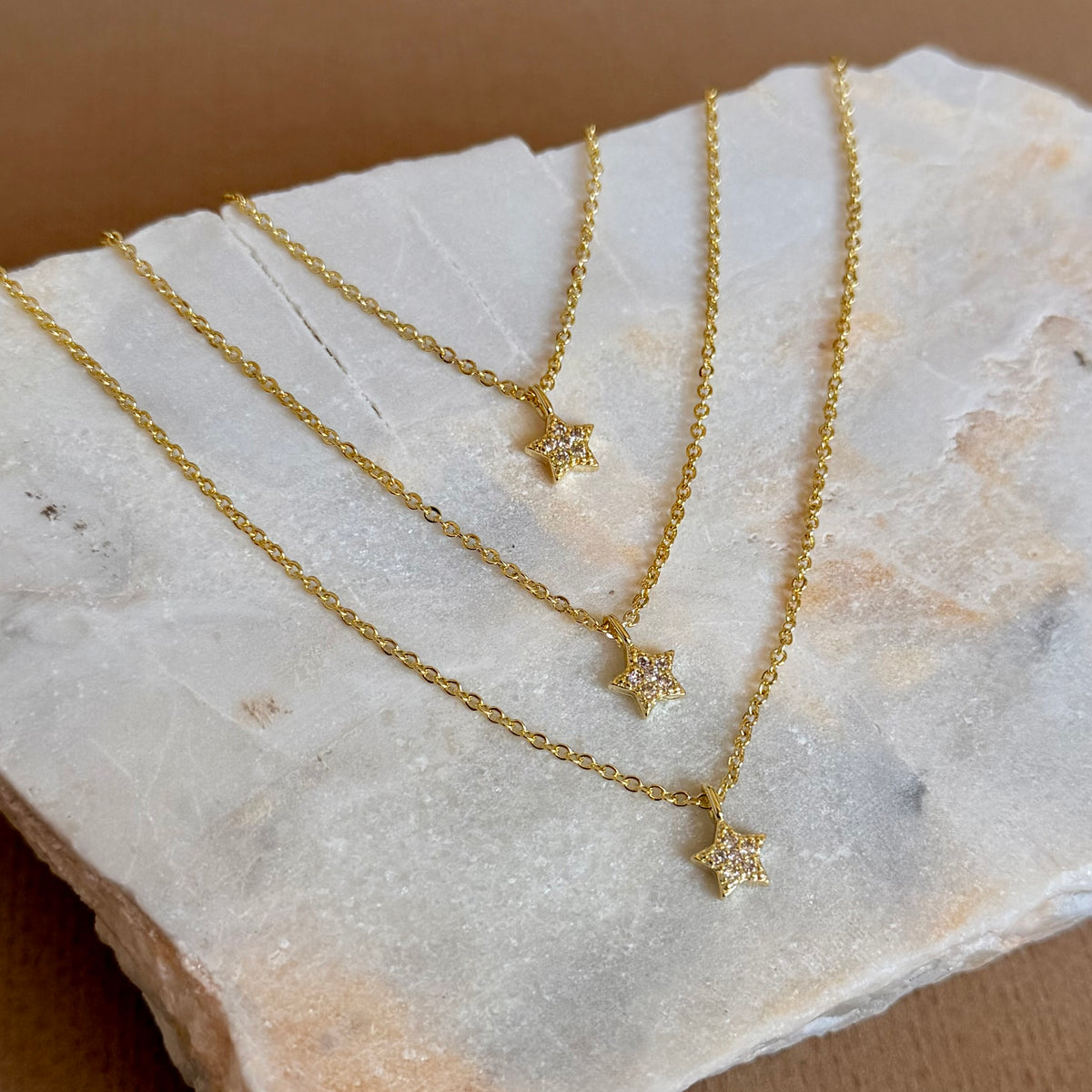 Allerya | Triple Layer Gold Plated Necklace
