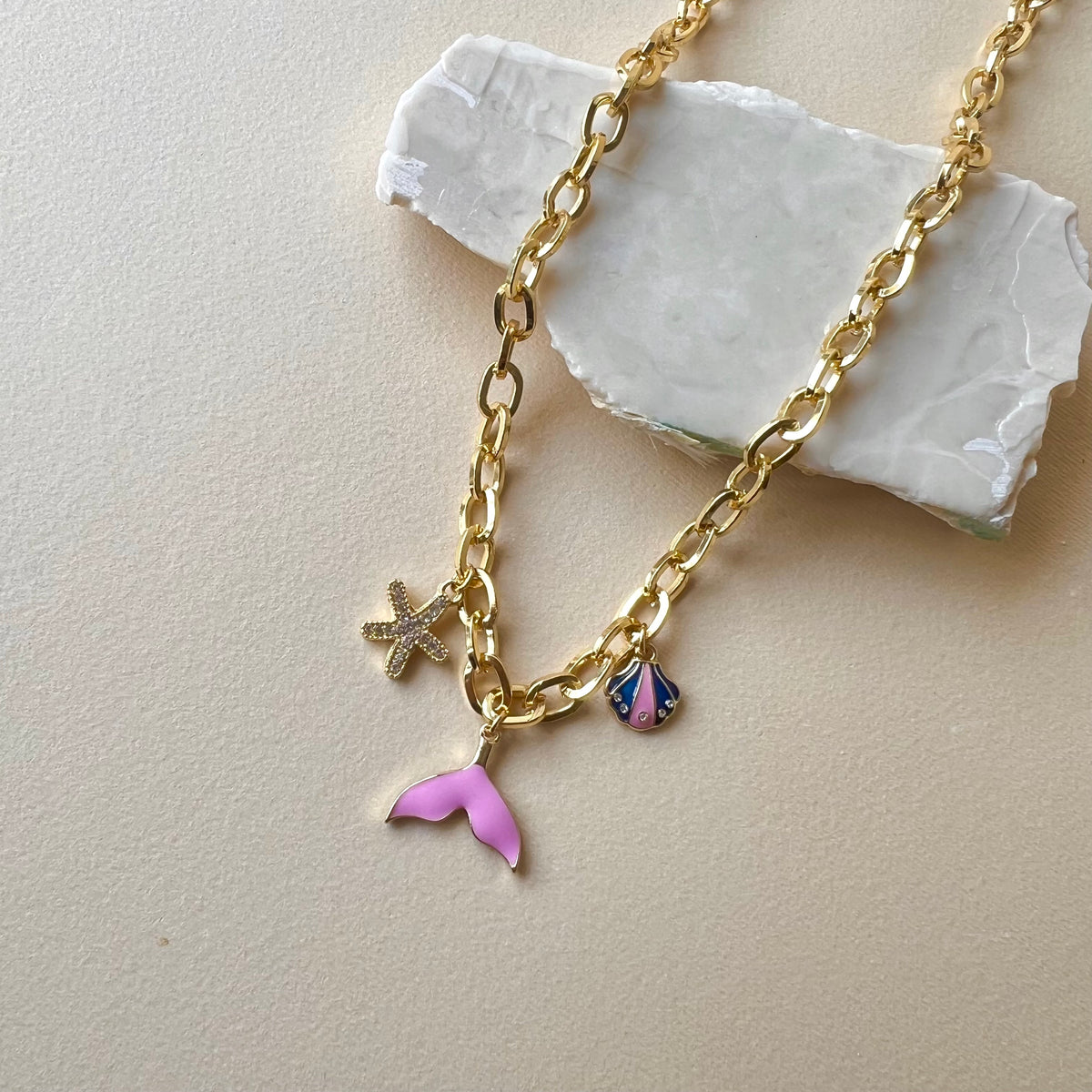 Glam Ocean Breeze | Hand Made Gold Plated Necklace