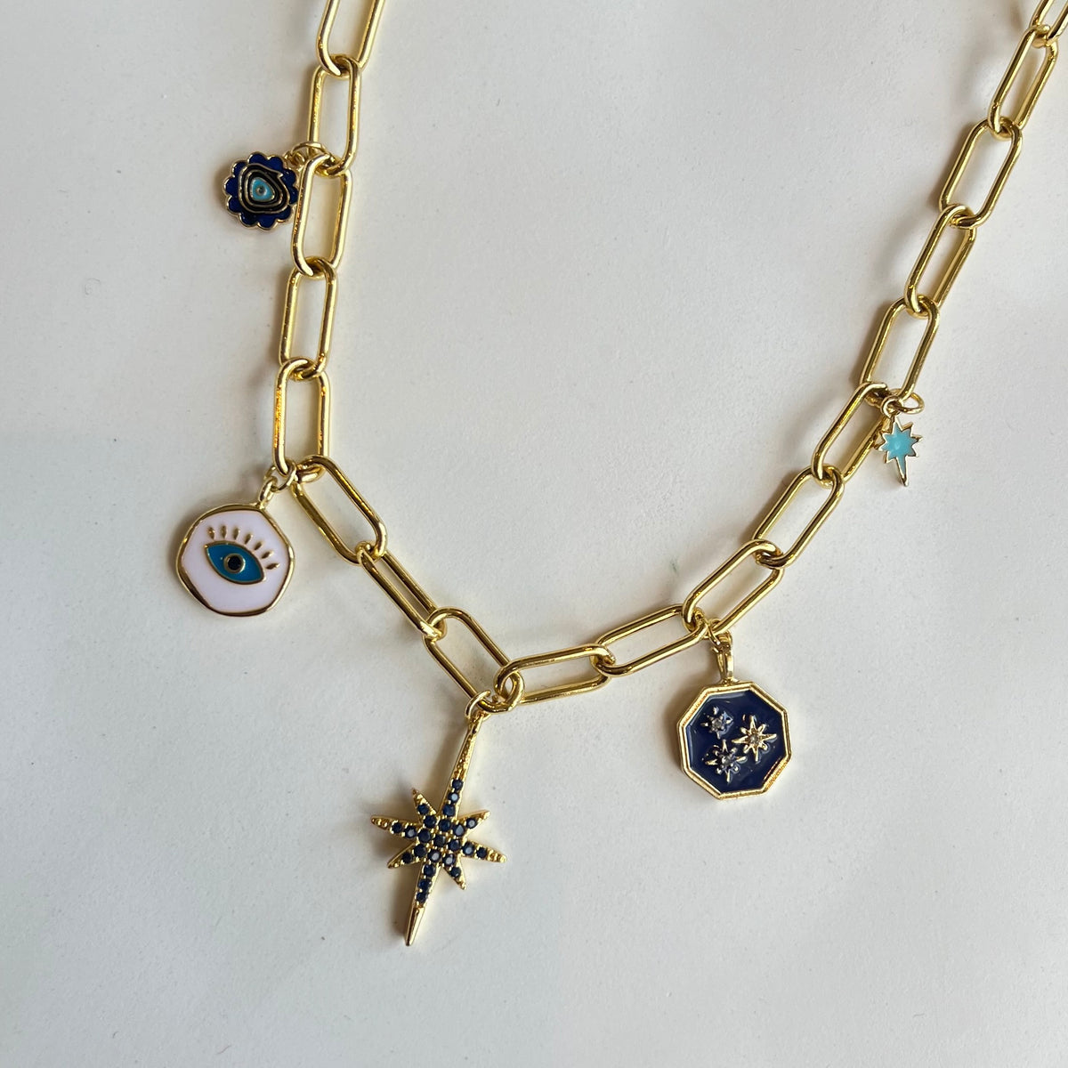 Glam Blue Radiance | Gold Plated Necklace