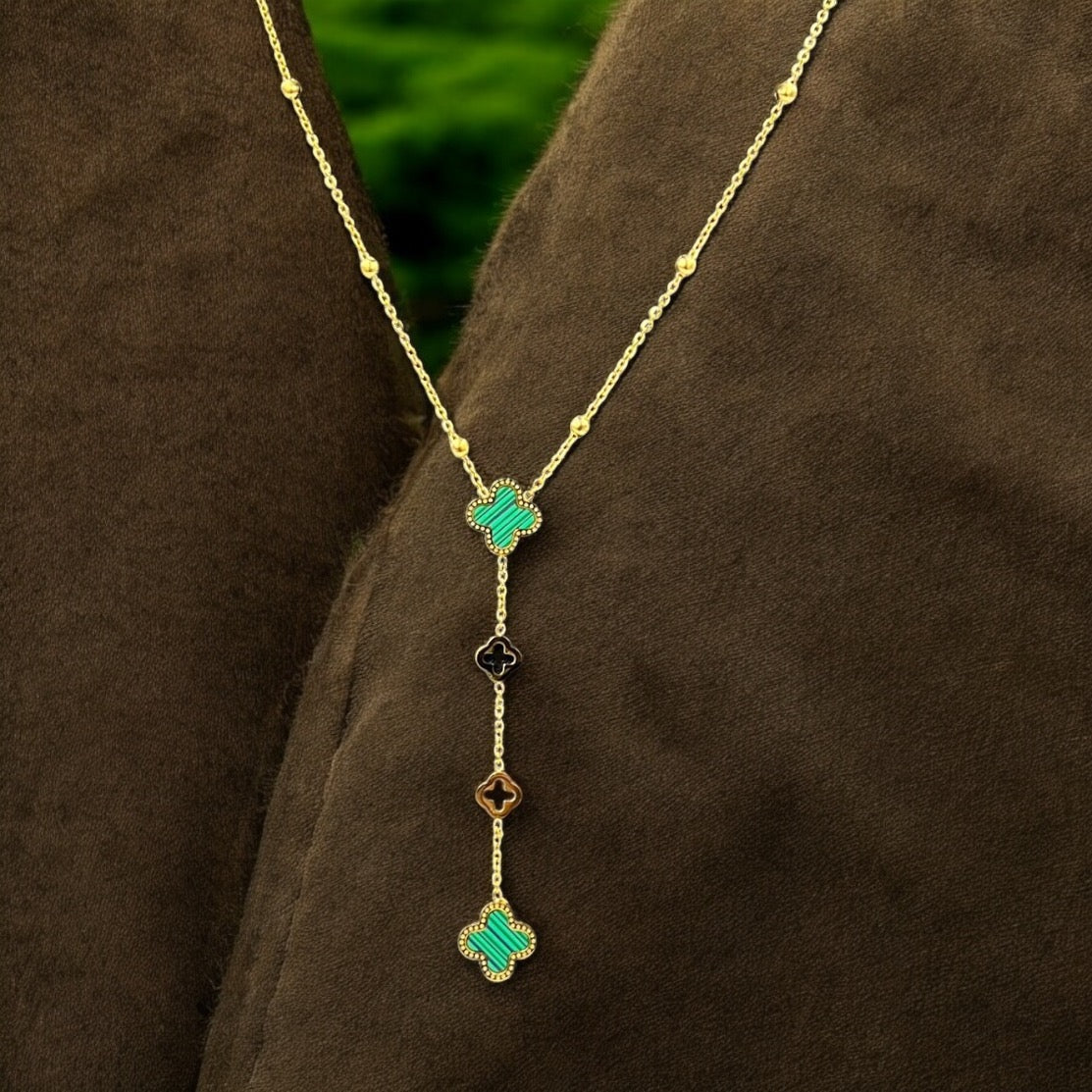 Double Green Cleef | Stainless Steel Necklace