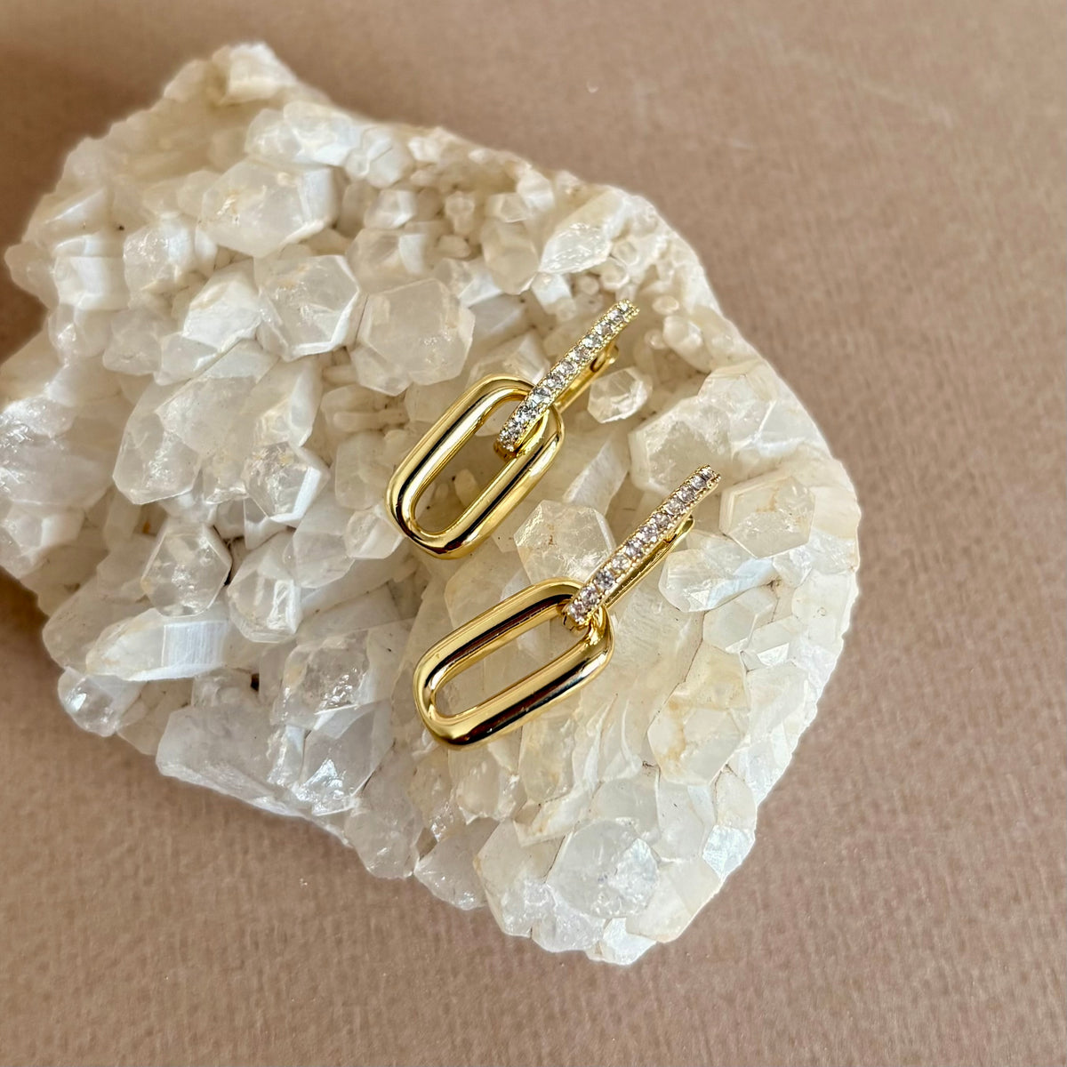 Doublez | Gold Plated Earrings [2 In 1 ]