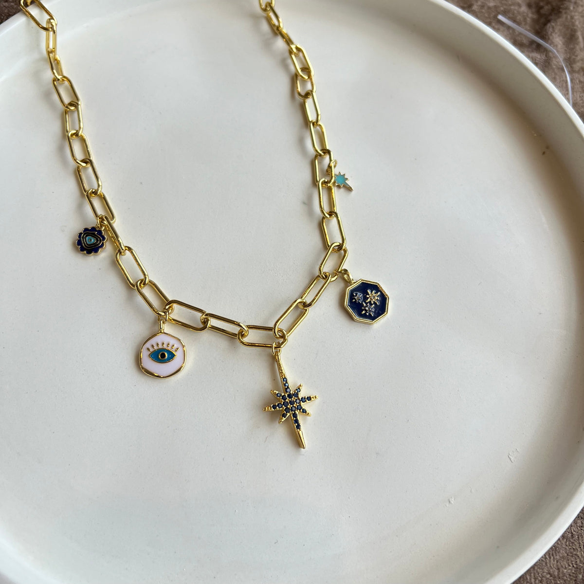 Glam Blue Radiance | Gold Plated Necklace