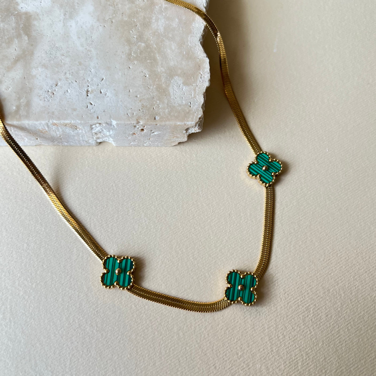 Emerald Green | Stainless Steel Necklace