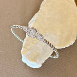 Sinal 03 | White Gold Plated Bangle