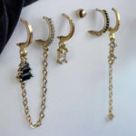 Impuria 04 | Gold Plated Earrings [ set of 6 Earrings ]