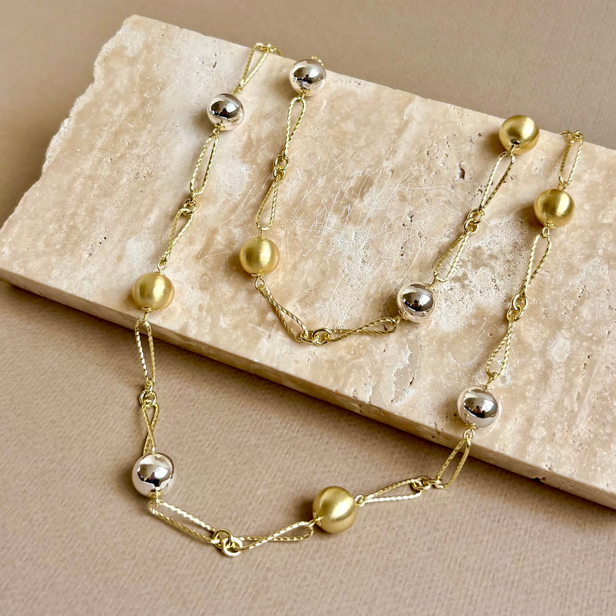 Coral | Gold Plated Long Necklace
