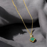 Crystal Green Cleef | Stainless Steel Necklace