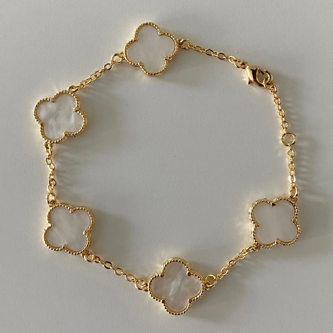 White CLEEF 02 | Gold Plated Bracelet