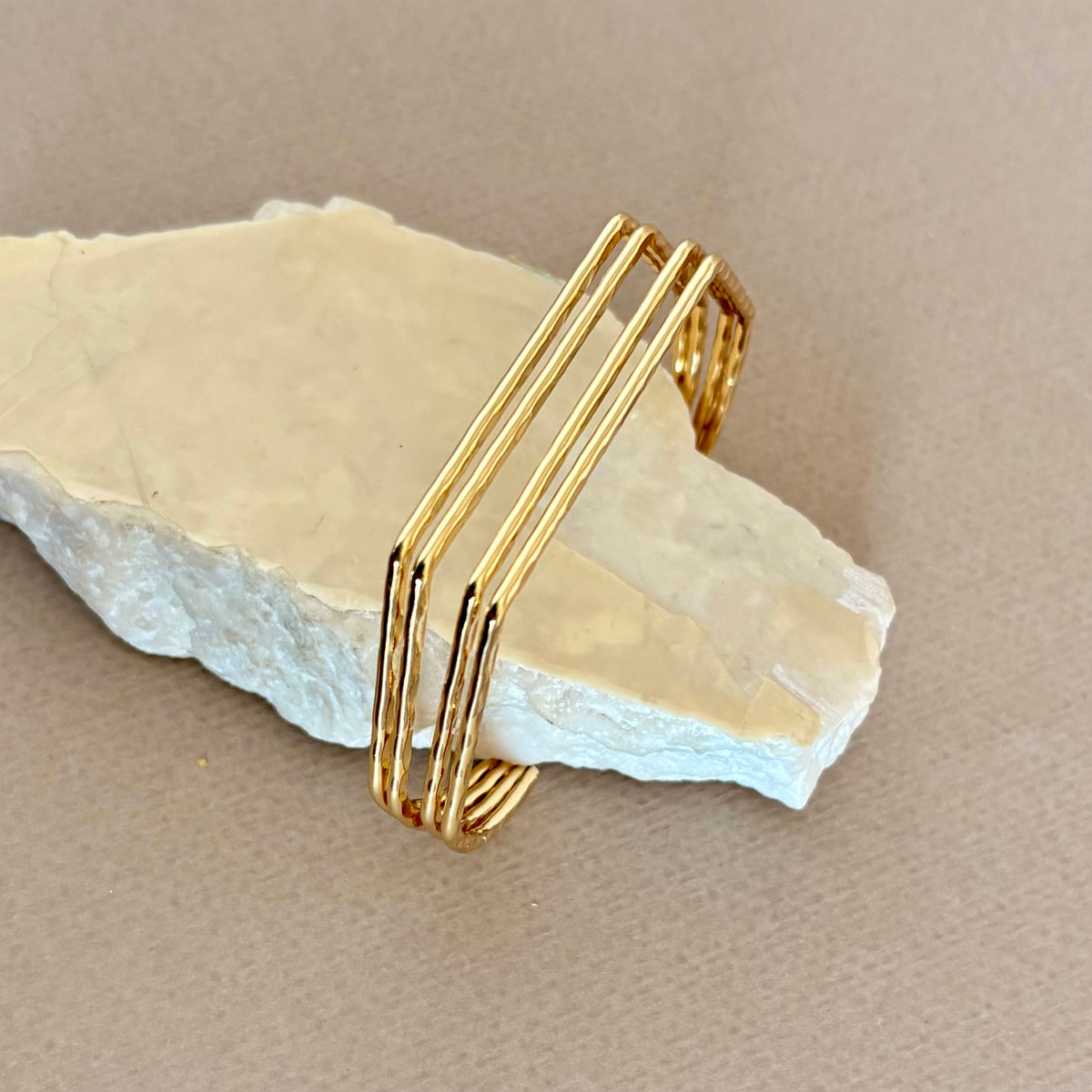 Stripes | Gold Plated Bangle