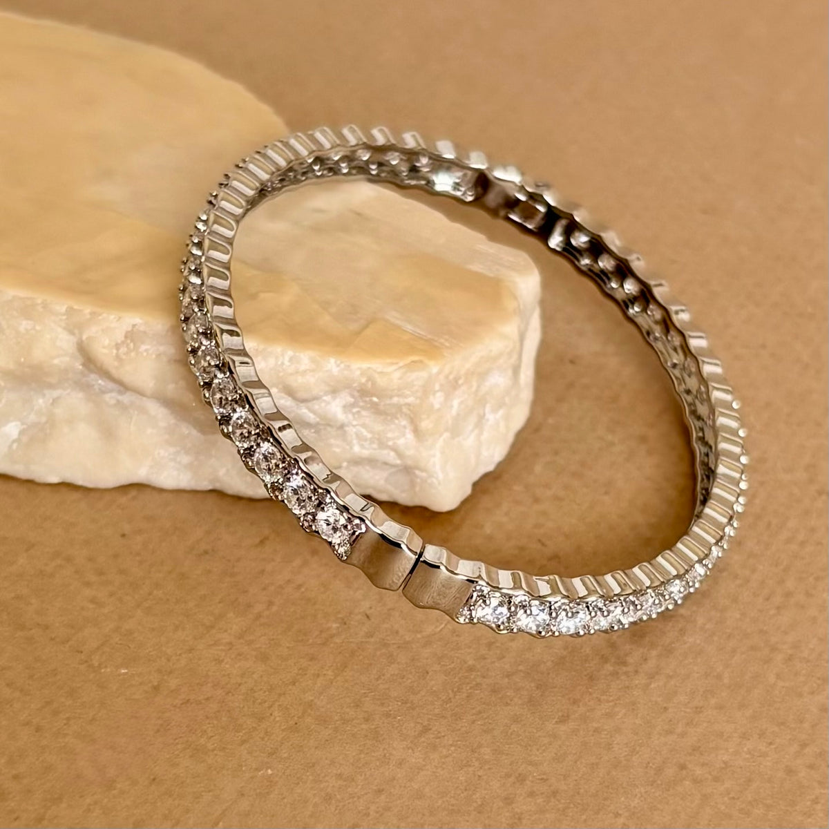 Vexa | White Gold Plated Bangle