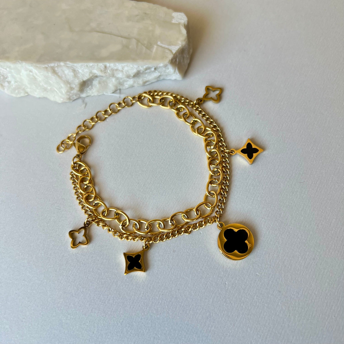 Stella | Stainless Steel Bracelet Dipped In 18K Gold Plated