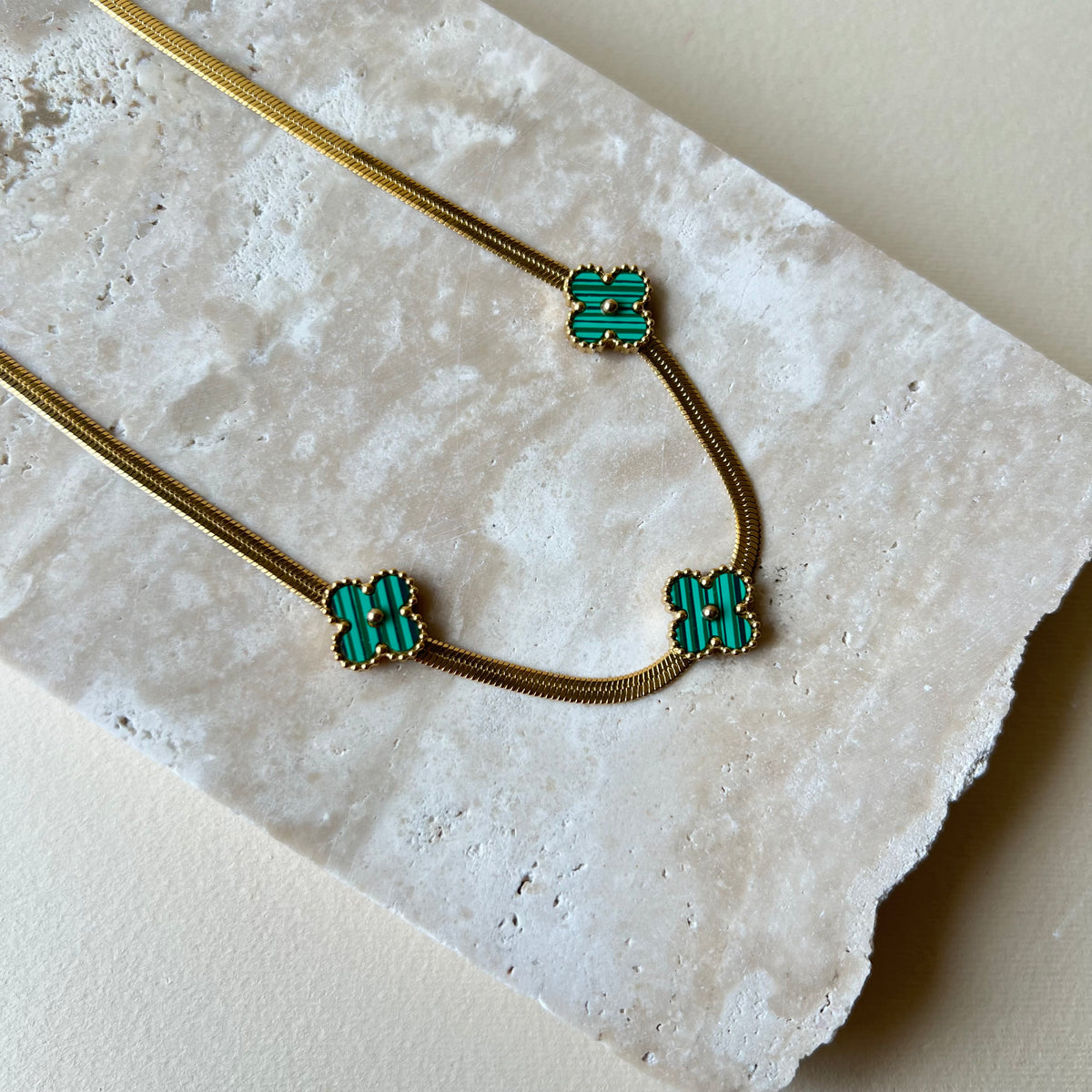 Emerald Green | Stainless Steel Necklace