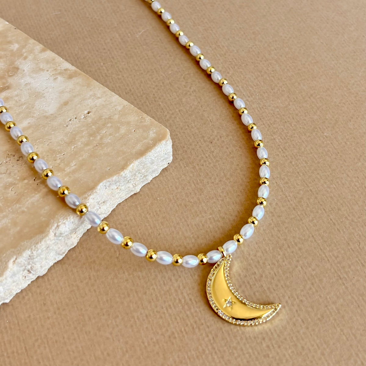 Moon | Gold Plated Necklace