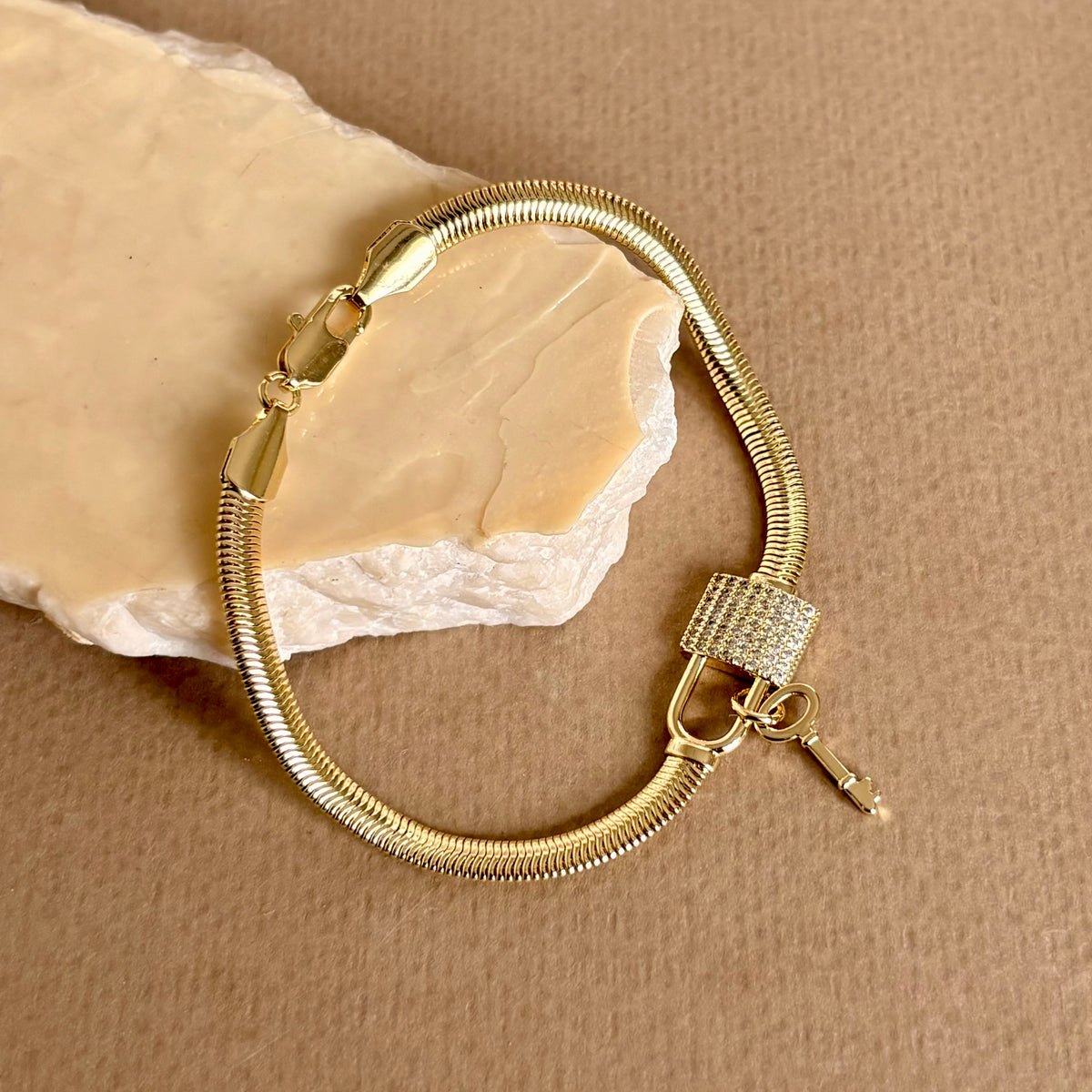 Crystal Lock | Gold Plated Bracelet