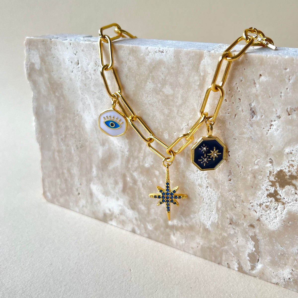 Glam Blue Radiance | Hand Made Gold Plated Necklace