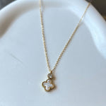 Crystal White Cleef | Gold Plated Necklace