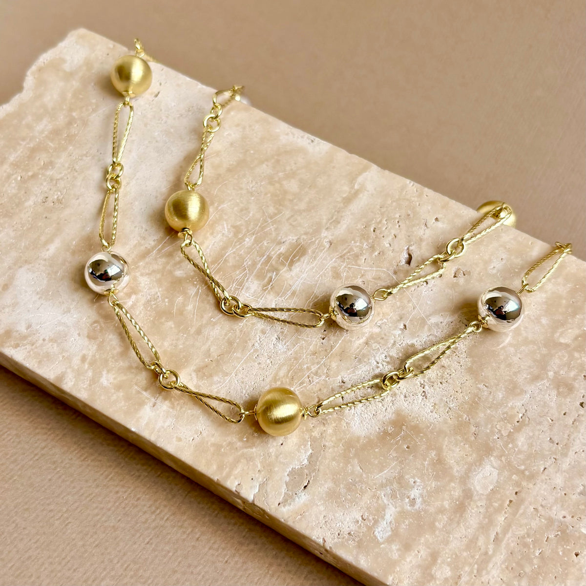 Coral | Gold Plated Long Necklace