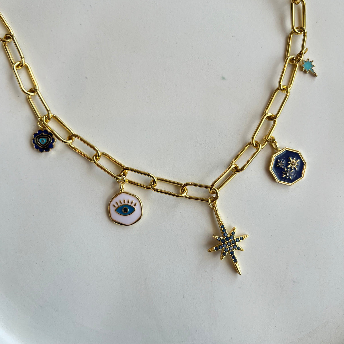 Glam Blue Radiance | Gold Plated Necklace