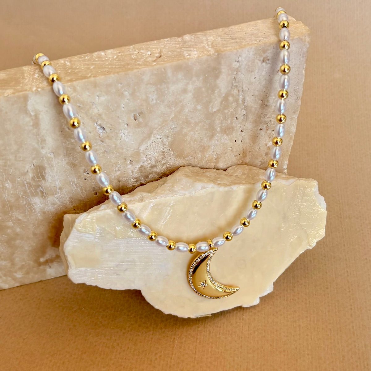 Moon | Gold Plated Necklace