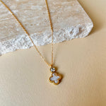 Crystal White Cleef | Gold Plated Necklace