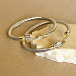 Bosira | White Gold Plated Bangle