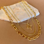 Avelune | Triple Layers Gold Plated Necklace