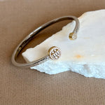 Moralie 02 | White Gold Plated Bangle