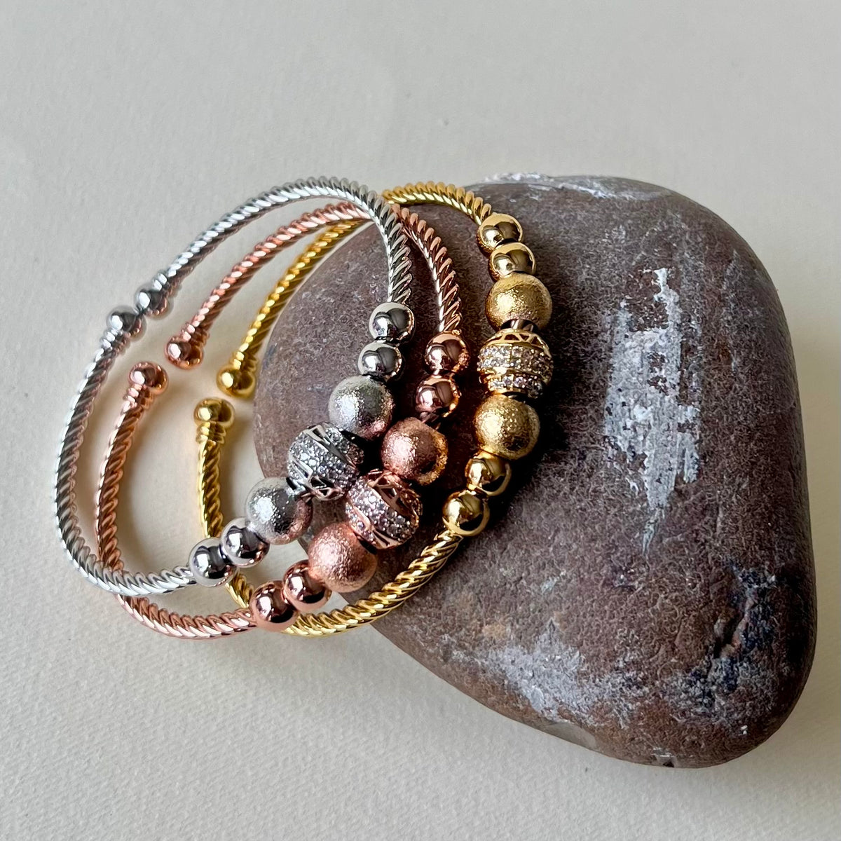 Triple Dew | 24K Gold Plated [Set of 3 Bangles]