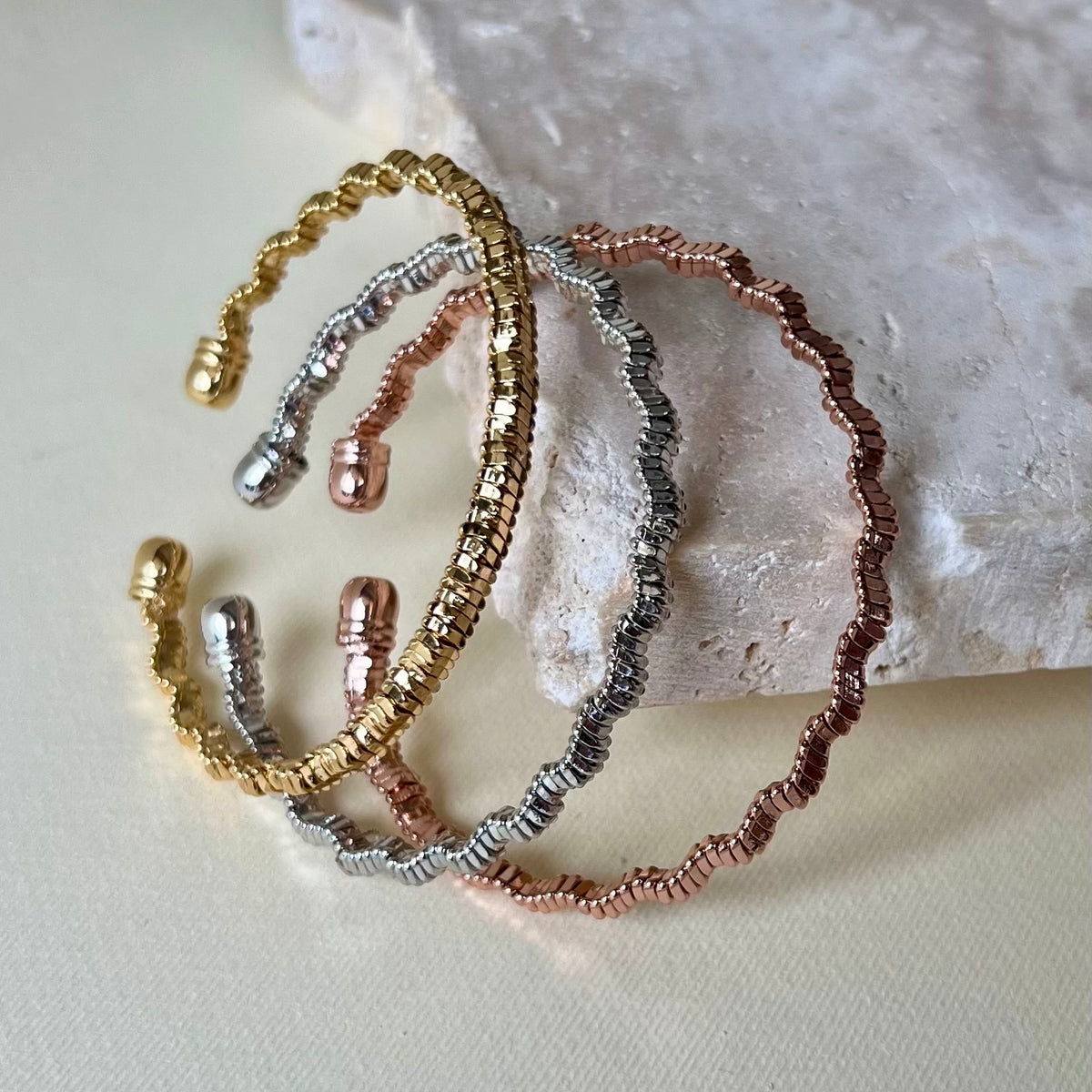 Triple Dew 06 | 24K Gold Plated [Set of 3 Bangles]