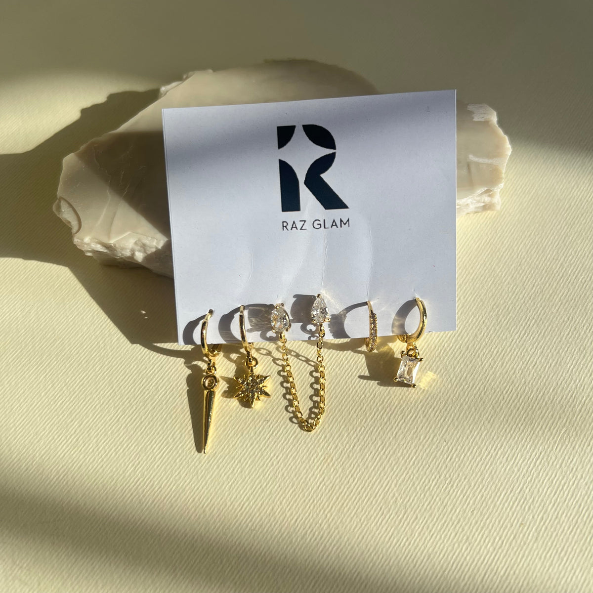 Impuria 08 | Gold Plated Earrings [ set of 6 Earrings ]