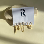 Impuria 08 | Gold Plated Earrings [ set of 6 Earrings ]