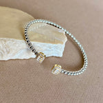 Sinal 05 | White Gold Plated Bangle