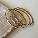 Triple Plain Orbit 02 | 18K Gold Plated Bangles [Set of 3 Pieces]